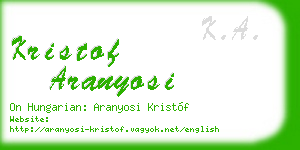 kristof aranyosi business card